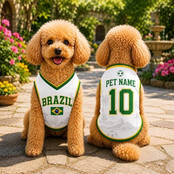 V-DECORPARKS Personalized Pet Soccer Jersey Custom Name Number Dog Cat Football - Image 3
