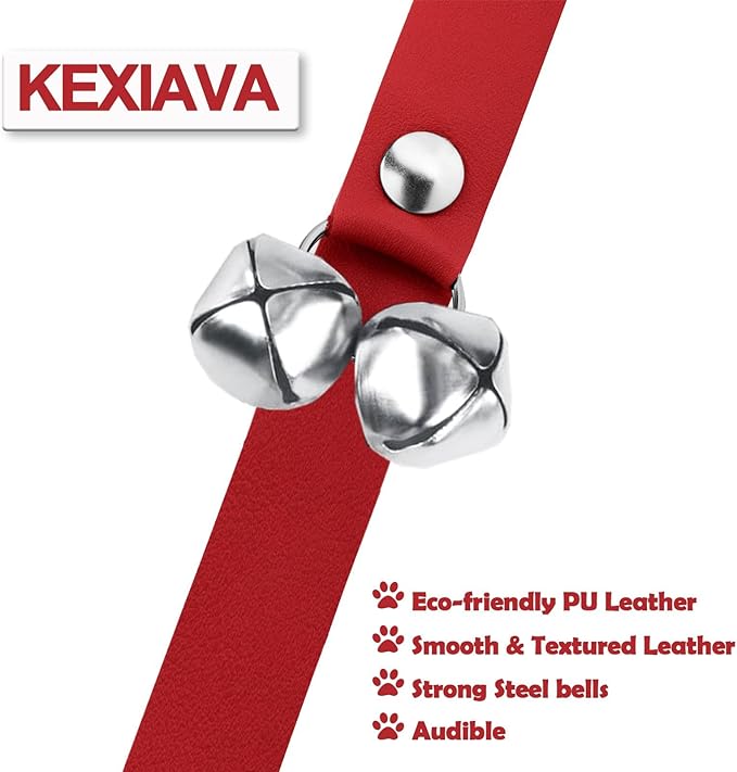 Leather Dog Bells, Puppy Potty Training Bell Dog Doorbell Potty Train Dog Bell - Image 5