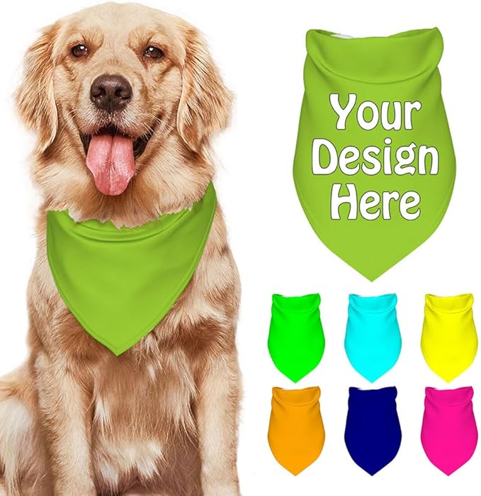 Custom Pet Scarf with Name Personalized Dog Bandanas Add Your Own Picture Image by VYXONIA