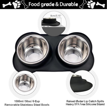 AsFrost Dog Food Bowls Stainless Steel Dog Bowls, Dog Food and Water Bowl Set - Image 2