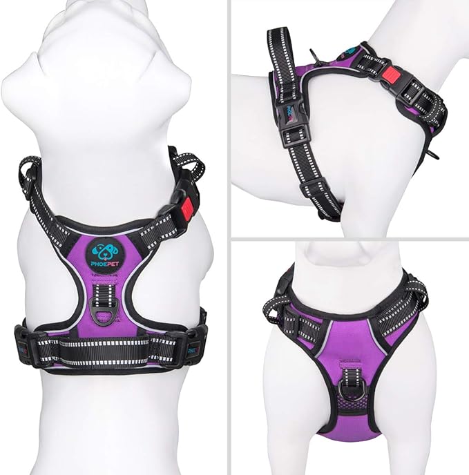 PHOEPET No Pull Dog Harnesses for Small Dogs Reflective Adjustable Front Clip - Image 2