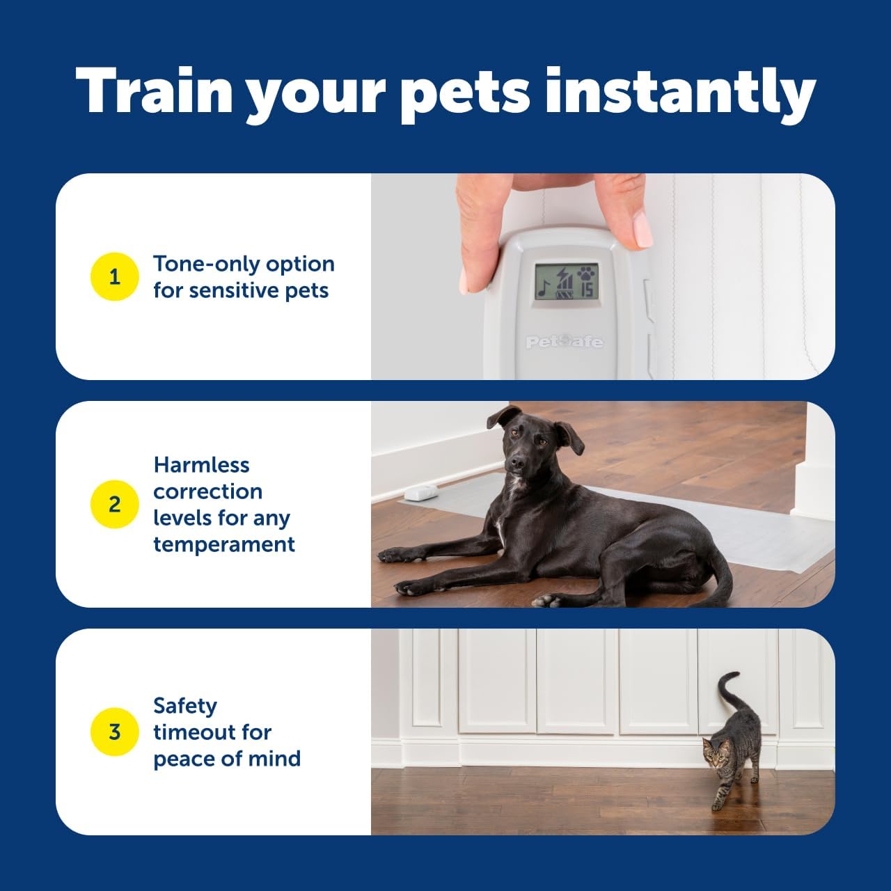 PetSafe ScatMat Indoor Pet Training Mats - Helps Prevent Furniture Climbing - Adjustable Correction Mat - Touch-Activated Design - LCD Pet Mat Controller - Battery Operated - Large, 48" x 20"