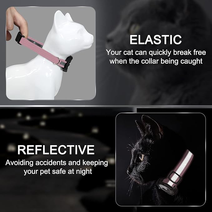 Reflective AirTag Cat Collar, Integrated Cat Tracker Collar - Image 2