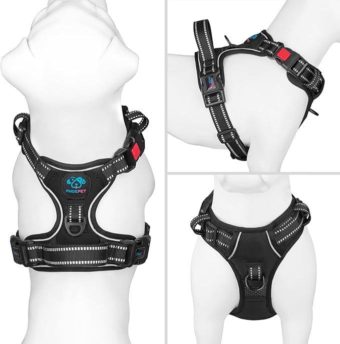 PHOEPET Reflective Dog Harness Large Breed Adjustable No Pull Vest - Image 2