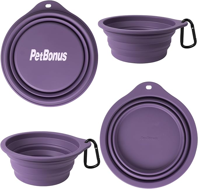 PetBonus 2-Pack Silicone Collapsible Dog Bowls, BPA Free Dishwasher Safe - Image 2