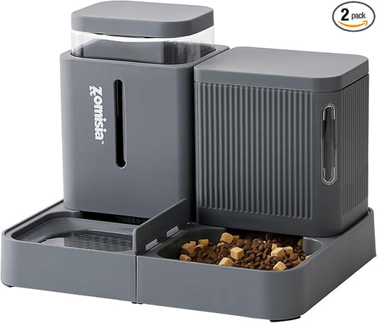 ZOMISIA Gravity Cat Feeder and Water Dispenser, 2 in 1 Automatic Cat Feeder by Zomisia