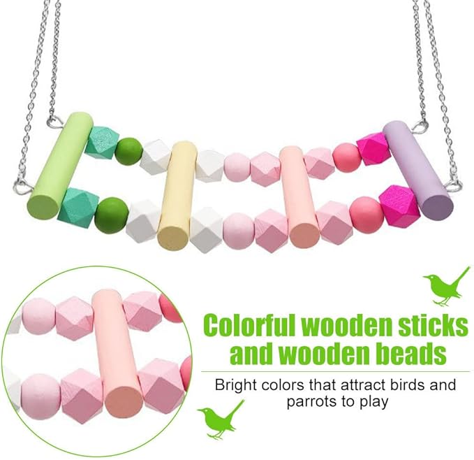 Bird Swing, Colorful Bird Hanging Bridge Swing - Image 2