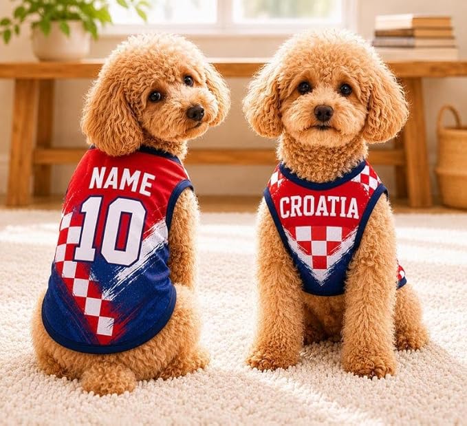 V-DECORPARKS Personalized Pet Soccer Jersey Custom Name Number Dog Cat Football - Image 2