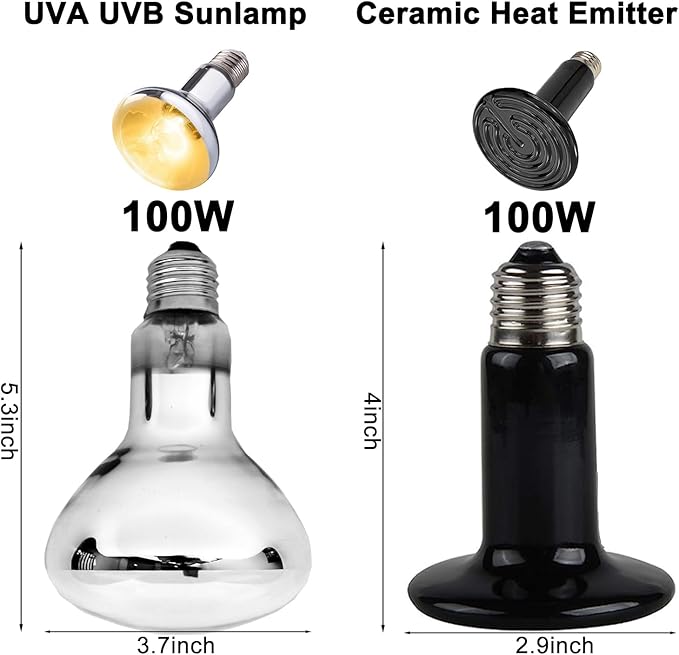 DXOPHIEX 15 inch Dual Reptile Light Fixture, Max 150W Dual Reptile Heat Lamp - Image 2