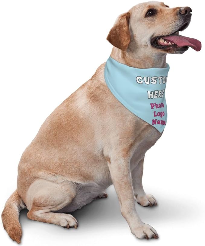 Personalized Dog Bandanas Custom Pet Scarf Add Your Own Logo Photo Text - Image 2