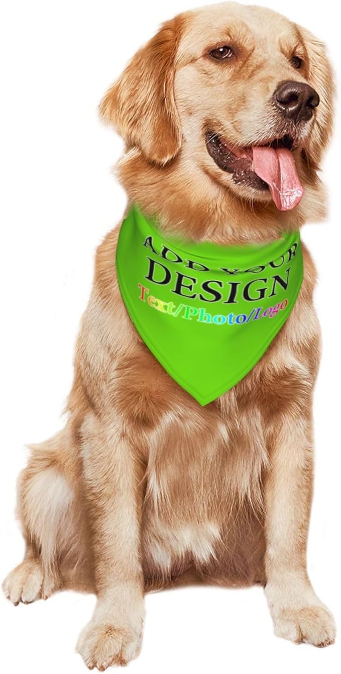 Dog Bandanas Custom Boy and Girl Dogs Scarf Add Your Design Personalized Pet - Image 2