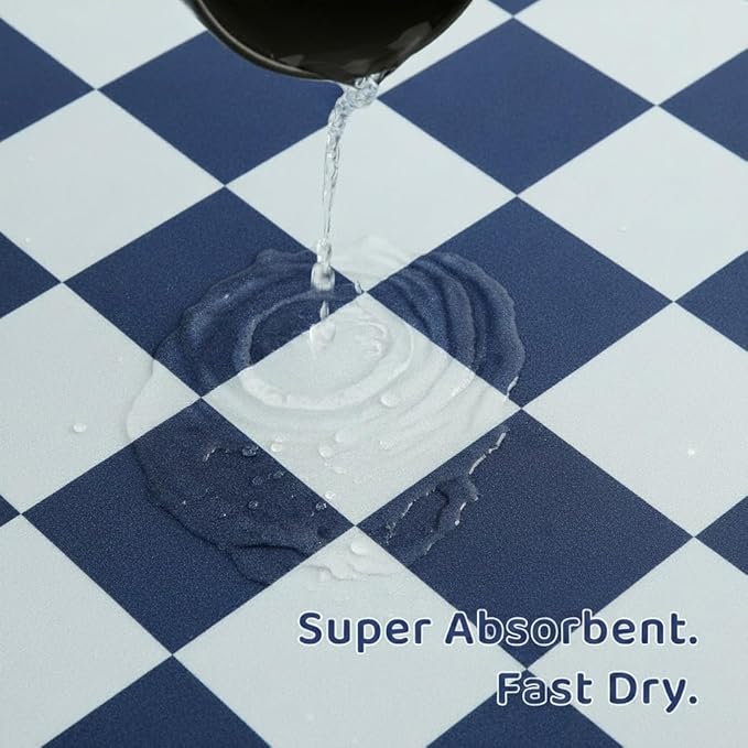 Checkered Dog Feeding Mat, Absorbent Mats - Image 4