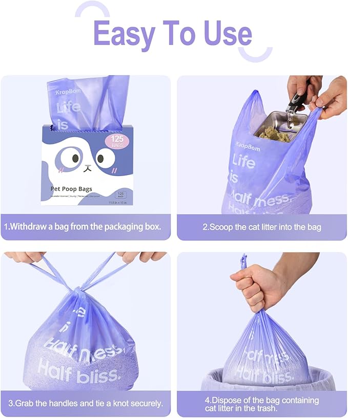 125 Count Cat Litter Bags Lavender Scented - Image 5