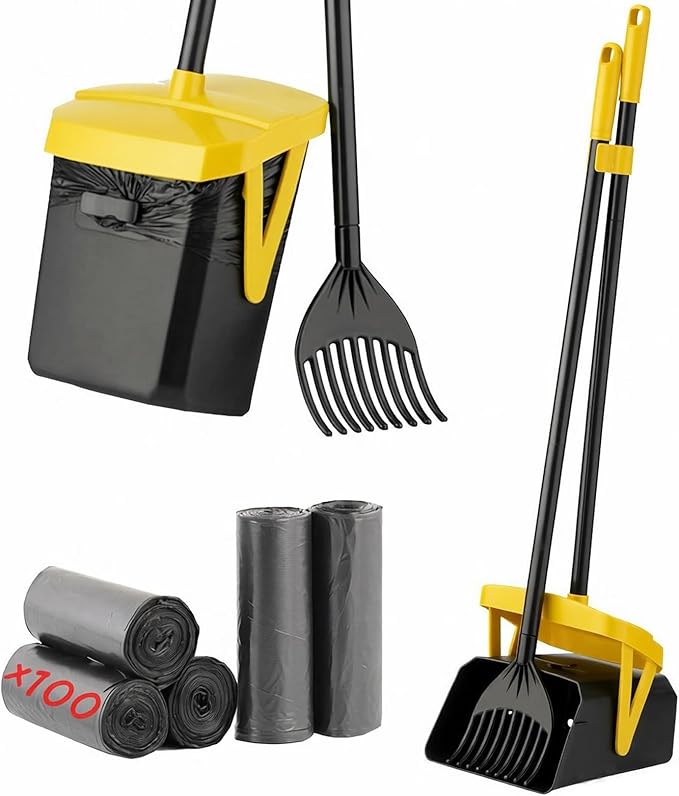 FUSBUNTY Pooper Scooper Swivel Bin & Rake by FUSBUNTY