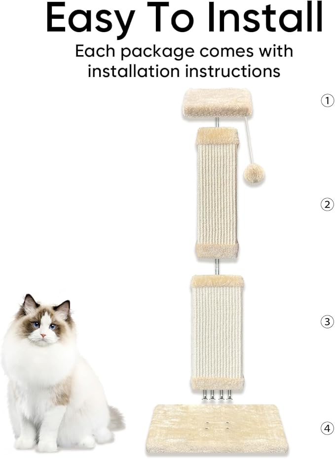 Cat Scratching Post for Large Cats, Cat Scratcher for Indoor Cats Adults - Image 4