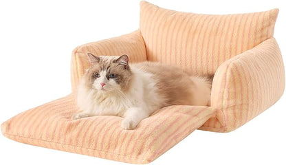 Hollypet Cat Bed Fluffy Plush Multifunctional Double-Layer Machine Washable - Image 2
