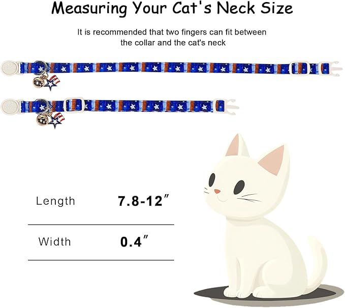 2 Pack 4th of July Cat Collars - Image 4