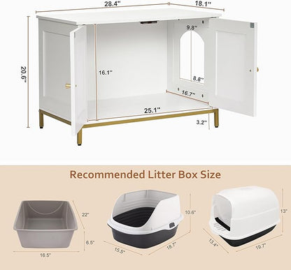 Homhedy Cat Litter Box Enclosure, Cat Washroom Furniture - Image 4