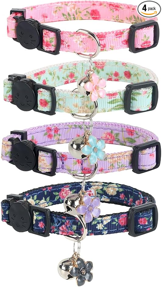 Yizepet Cat Collars with Bells, Breakaway Kitten Collar, Cute Kitty Collar by Yizepet