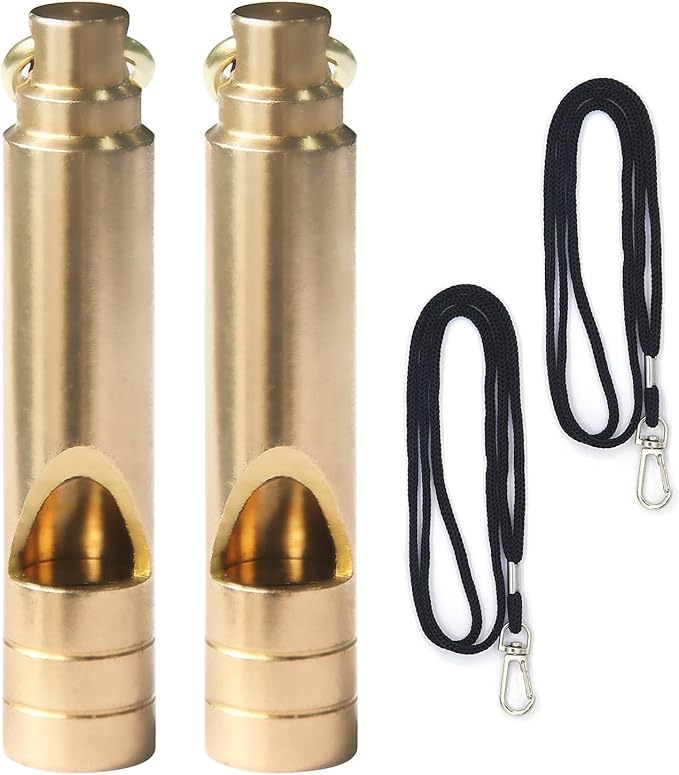 Brass Survival Whistle, 125 dB Loud Emergency Whistle - Image 2