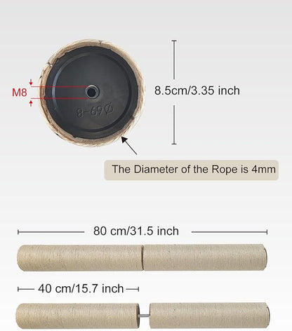 TIMHAKA Cat Scratching Post Replacement, Refill Sisal Rope Scratcher Posts - Image 3