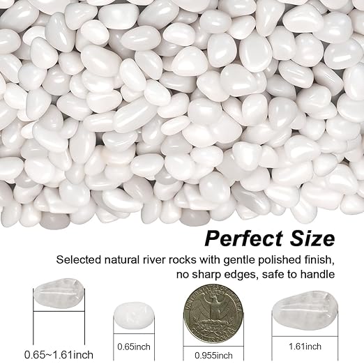 Terrarium Supplies, Virekm River Rocks Decorative Ornamental Pebbles, Garden - Image 2