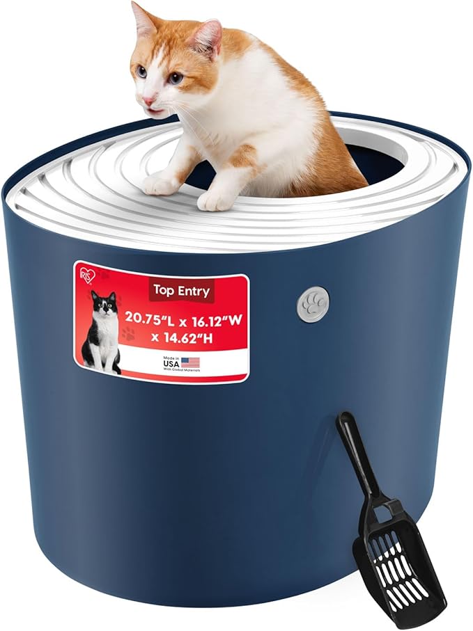IRIS USA Cat Litter Box Large Top Entry by IRISUSA