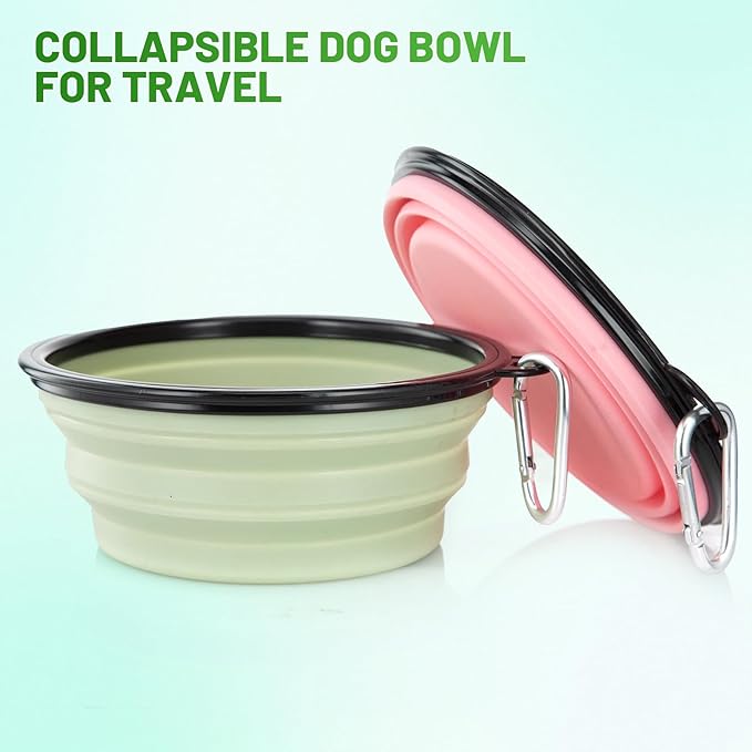 Large Dog Bowl Pet Collapsible Bowls, 2 Pack Collapsible Dog Water Bowls - Image 2