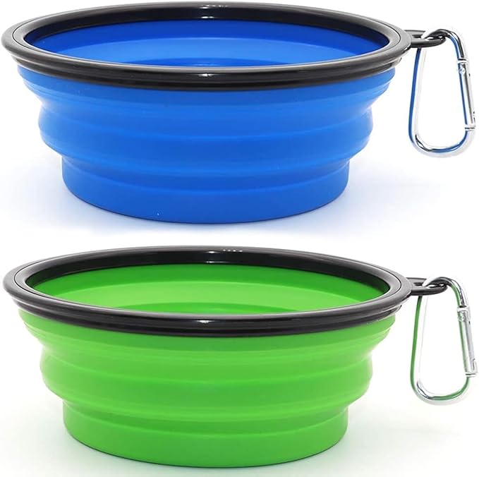 Large Dog Bowl Pet Collapsible Bowls, 2 Pack Collapsible Dog Water Bowls by SLSON