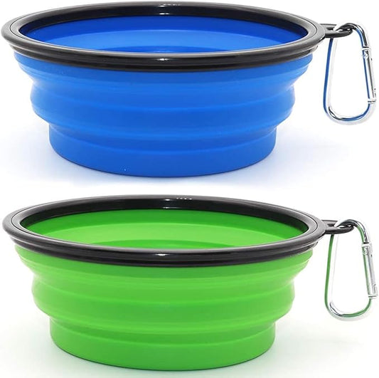 Large Dog Bowl Pet Collapsible Bowls, 2 Pack Collapsible Dog Water Bowls by SLSON