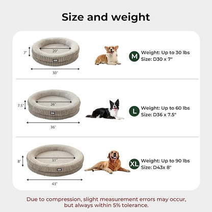 BALANCE Donut Dog Bed, 30 Inches Round Dog Bed Medium Size Dogs Washable - Image 8