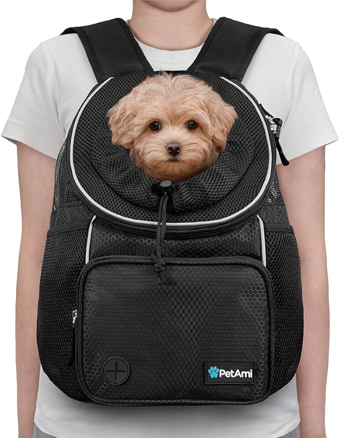 PetAmi Adjustable Dog & Cat Chest Carrier Backpack, Ventilated - Image 2