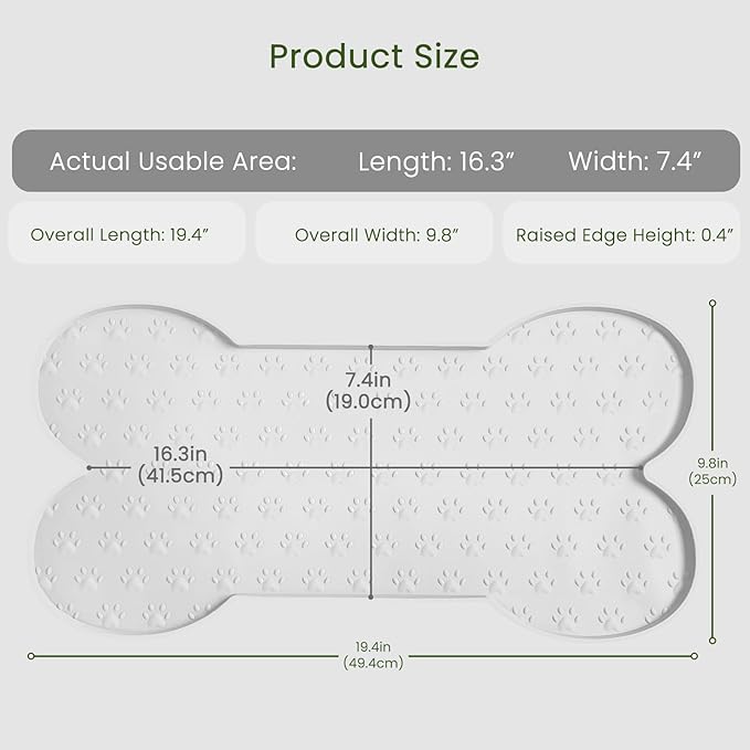 PWTAA Dog Food Mat Anti-Slip Silicone Dog Bowl Mat Thicker Pet Placemat - Image 2