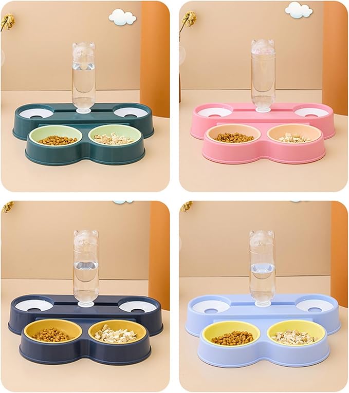 4 in 1 Pet Food Feeders with Automatic Water Bottle Bowl, Double Bowl Dog - Image 6