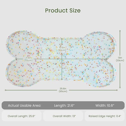 PWTAA Dog Food Mat Anti-Slip Silicone Dog Bowl Mat Thicker Pet Placemat - Image 2