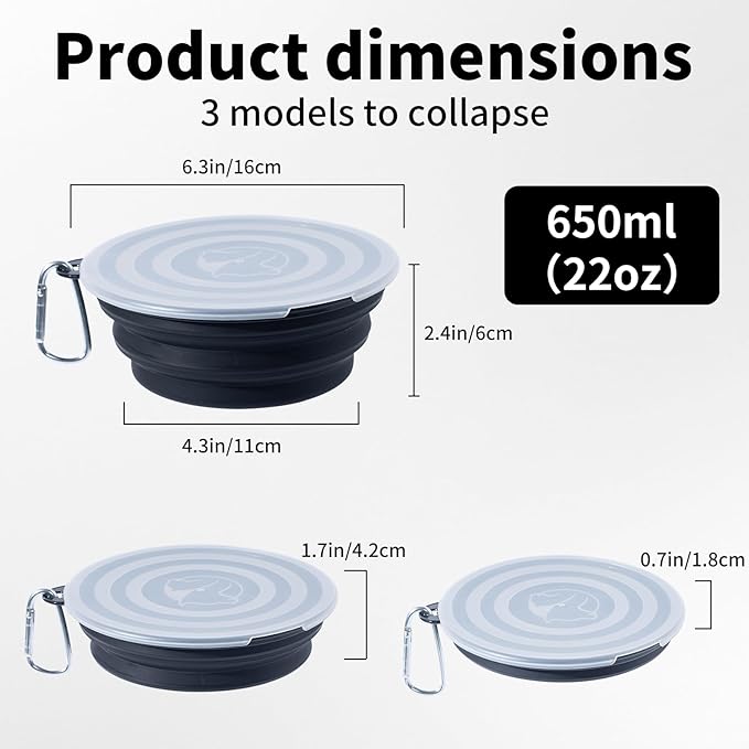 SLSON Dog Bowls Pet Collapsible Bowl - Image 2