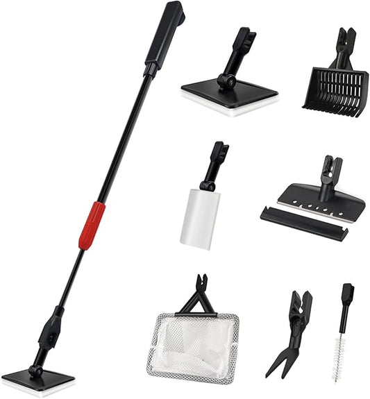FISORAS Aquarium Cleaning Tools, 7 in 1 Fish Tank Cleaning Kit by FISORAS