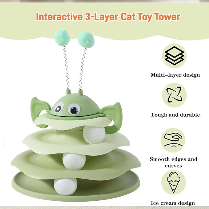 Interactive 3-Layer Cat Toy Tower, Interactive 3-Layer Cat Toy Tower - Image 5