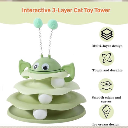 Interactive 3-Layer Cat Toy Tower, Interactive 3-Layer Cat Toy Tower - Image 5