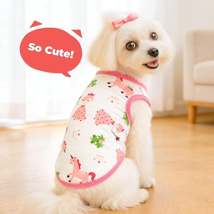 PETCARE Cartoon Dog Shirts for Small Dogs Cute Dog Clothes Pink Pony Tshirt - Image 3