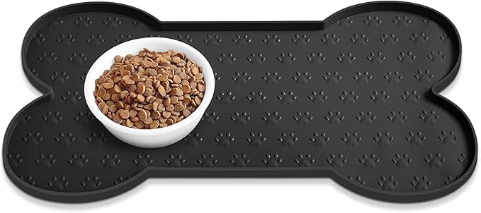 PWTAA Dog Food Mat Anti-Slip Silicone Dog Bowl Mat Thicker Pet Placemat by PWTAA