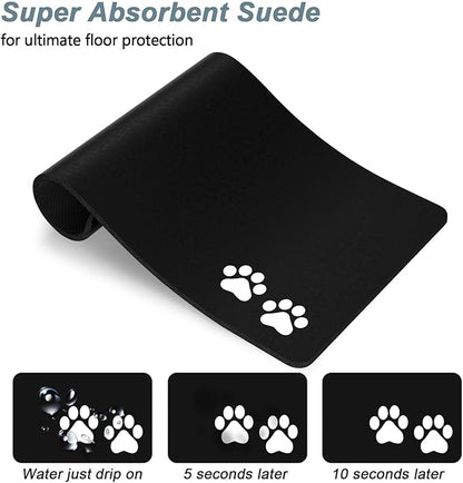 Rnivvi Dog Food Mat, Cute Anti-Slip Rubber Pet Feeding Rug Protect Floors - Image 3