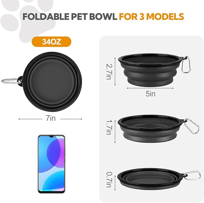 Collapsible Dog Bowl Large 2 Pack, Dog Water Bowls - Image 5