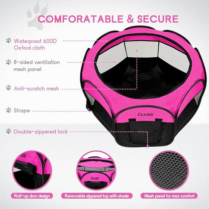 GOOZII Portable Dog Playpen for Small Dogs Indoor Outdoor, Foldable Pet Puppy - Image 5