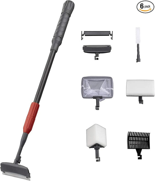 UPETTOOLS Aquarium Clean Tool 6 in 1 Fish Tank Cleaning Kit Algae Scraper by UPETTOOLS