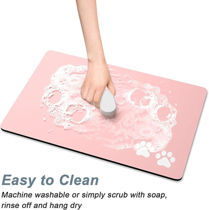 Rnivvi Dog Food Mat, Cute Anti-Slip Rubber Pet Feeding Rug Protect Floors - Image 5