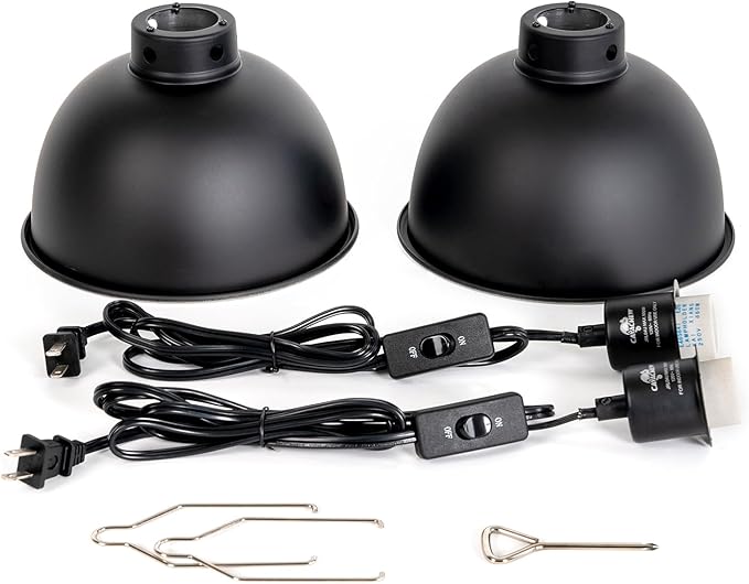 2 Pack Reptile Light Fixture, 8.5in Deep Dome Reptile Lamp Fixture, Optical - Image 7