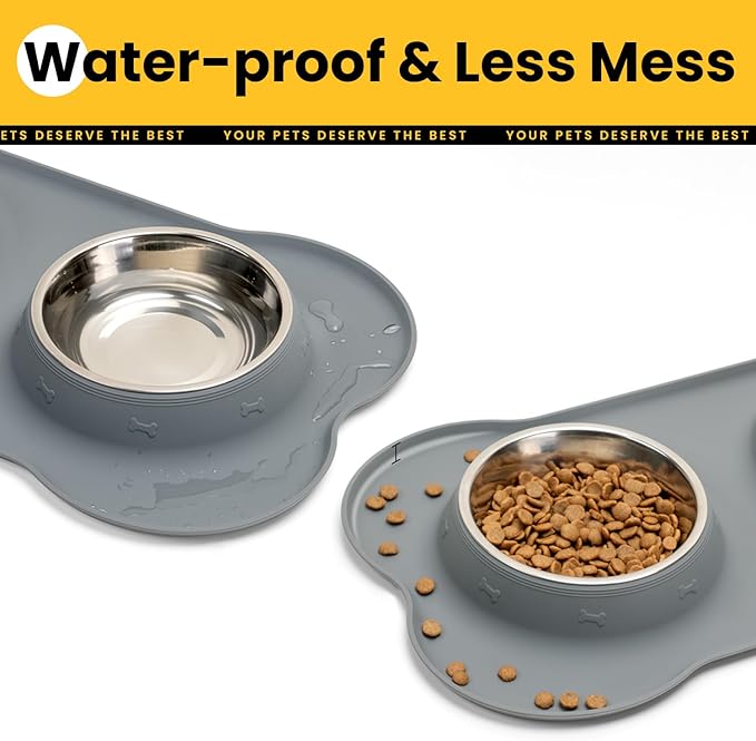 Conlun Dog Bowls with Silicone Feeding Mat, No Spill Food Water Dish Set - Image 5