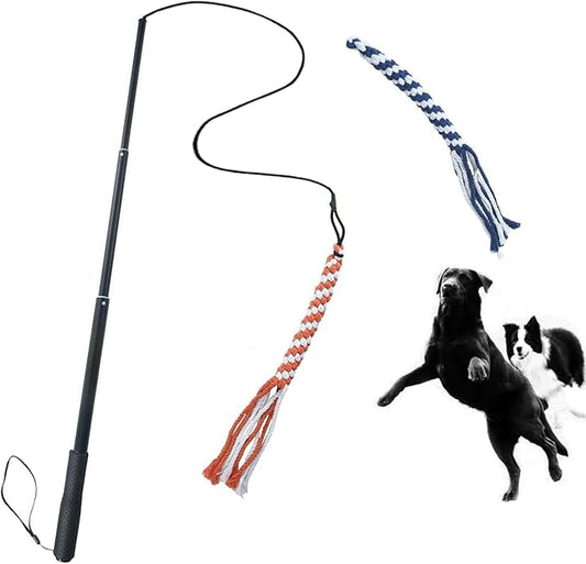 ASOCEA Dog Extendable Teaser Wand Pet Flirt Stick Pole Puppy Chasing Tail by ASOCEA