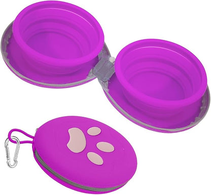 Collapsible Dog Bowls, 2-in-1 Silicone Pet Food and Water Bowl by guardingwhatyouLove